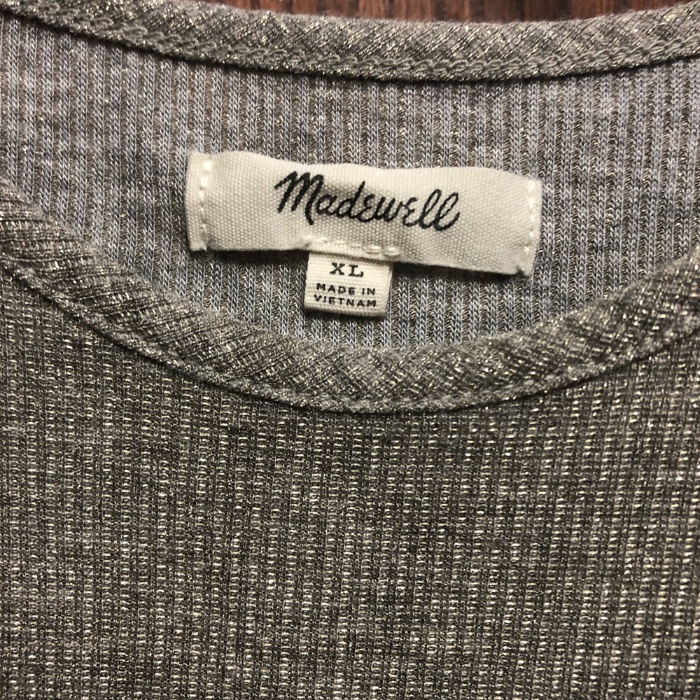 Madewell Ruffle Sleeve Sparkle Tank - Size XL - Picture 3 of 5